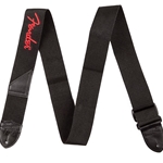 Fender 2 Black Poly Strap w Red Fender Logo