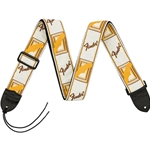 FENDER 2'' Monogrammed Strap, White-Brown-Yellow