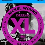 D'ADDARIO D'Addario EXL120 Nickel Wound Electric Guitar Strings, Super Light, 9-42