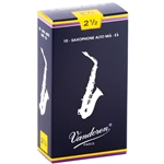 VANDOREN Traditional Alto Saxophone Reeds, 2.5 Strength, 10-Pack