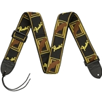 FENDER 2'' Monogrammed Strap, Black-Yellow-Brown