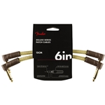 FENDER Deluxe Series Patch Cables 2-Pack, 6 in., Tweed