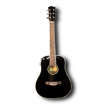 21st Century Pu Acoustic Steel String Baby size guitar, gloss black finish