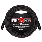 PIG HOG Woven Microphone Cable, 30 ft XLR, Black & White