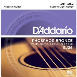 D'ADDARIO D'Addario EJ26 Phosphor Bronze Acoustic Guitar Strings, Custom Light, 11-52