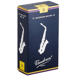 VANDOREN Traditional Alto Saxophone Reeds, 3.0 Strength, 10-Pack