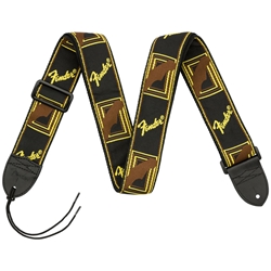 FENDER 2'' Monogrammed Strap, Black-Yellow-Brown