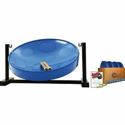 Panyard Jumbie Jam Steel Drum Educators 4-Pack - Table Top Stands - Blue Pans