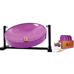 Panyard Jumbie Jam Steel Drum Educators 4-Pack - Table Top Stands - Purple Pans