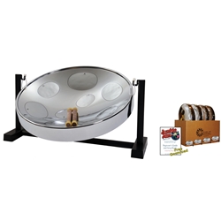 Panyard Jumbie Jam Steel Drum Educators 4-Pack - Table Top Stands - Chrome Pans