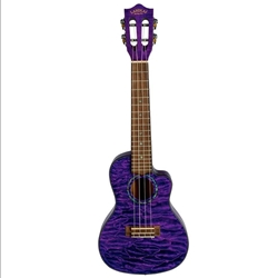 LANIKAI Lanikai QM-PUCEC Concert Ukulele with Cutaway & Electronics - Purple Stain