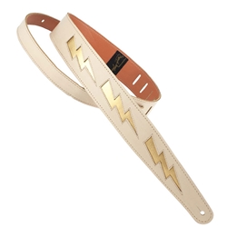 HENRY HELLER Bolt Series 2'' Leather Strap, Bone Gold