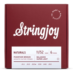 STRINGJOY Naturals Super Light (11-52) Phosphor Bronze Acoustic Strings