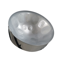 Panyard C-20 Lead Steel Pan - High Gloss Silver - Pan Only + FREE Mallets